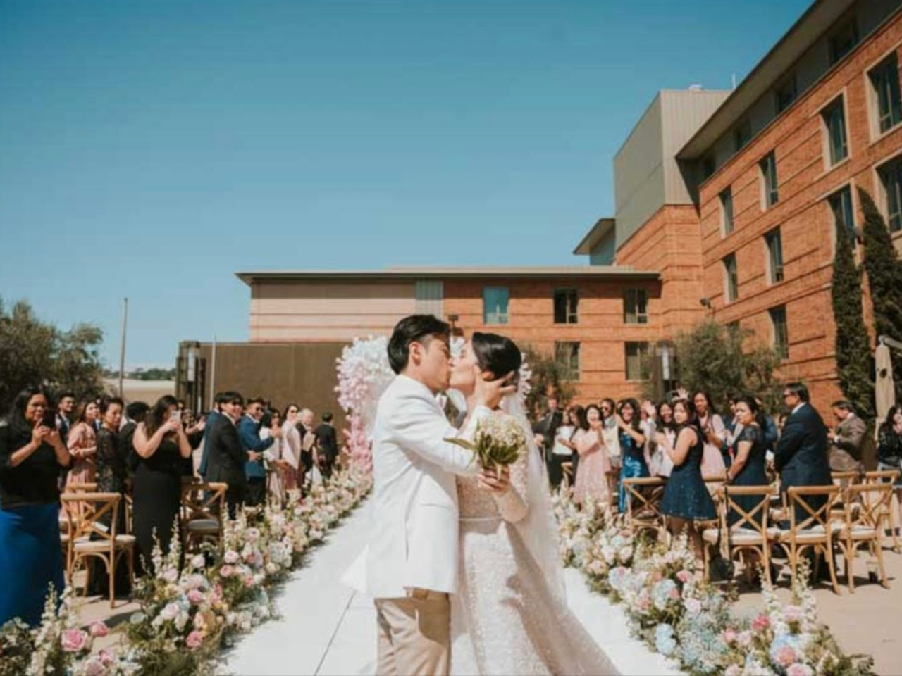 An outdoor wedding at Luskin Conference Center