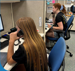 Student employees helping customers on the phone