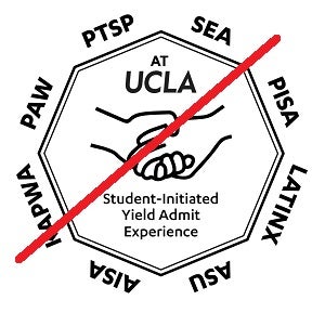 Sample graphic: At UCLA is not permitted before the group or program name