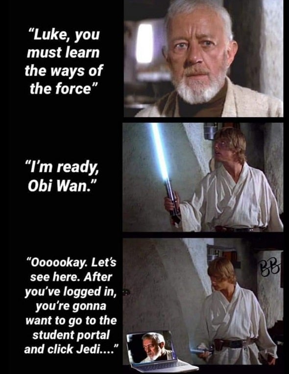 Star Wars Meme: jedi training via remote instruction