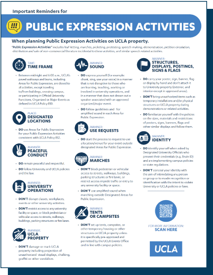 Download a summary of important reminders for public expression activities