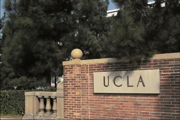 UCLA sign at entrance to campus