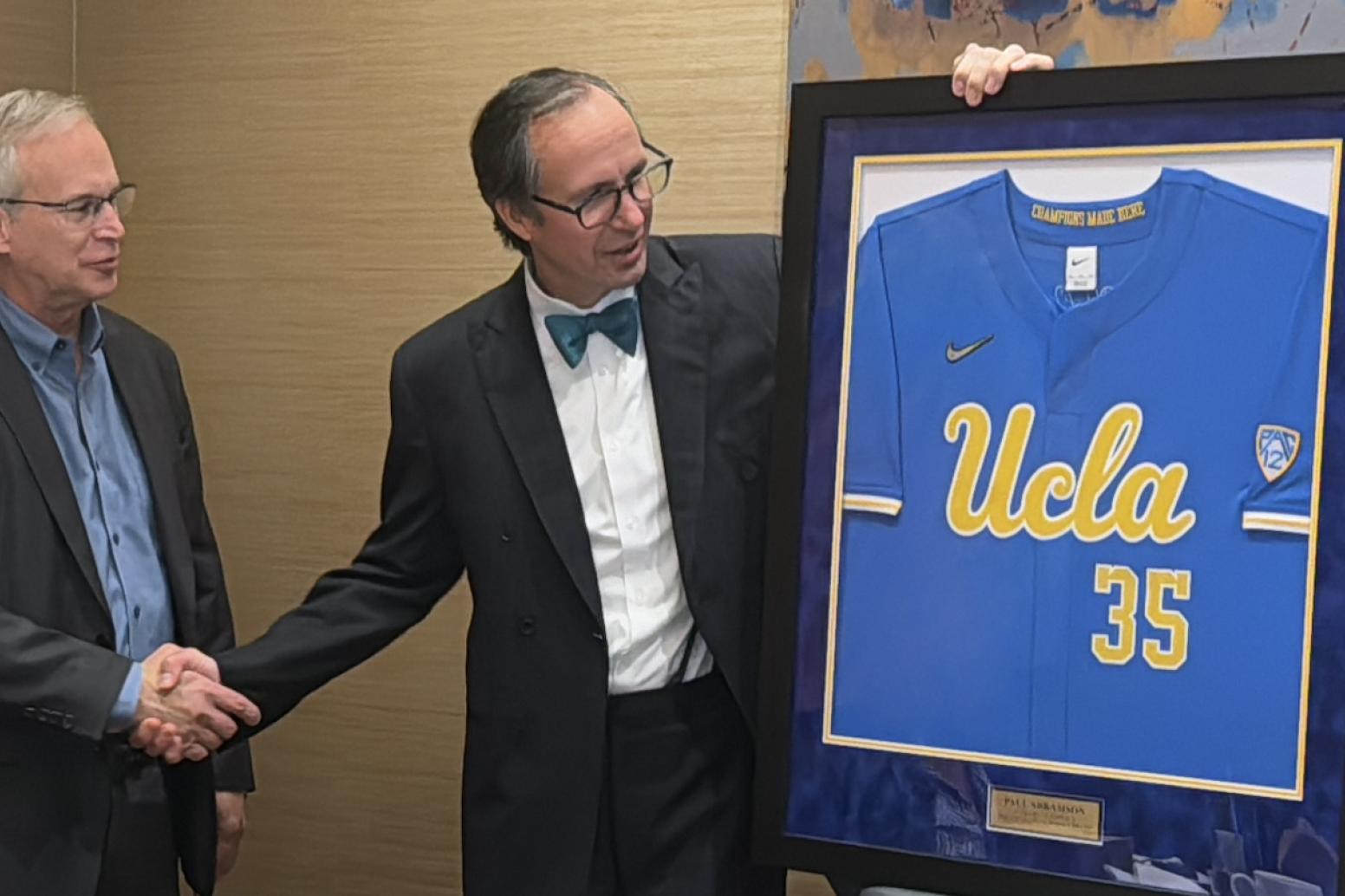 Paul Abramson receives custom-made jersey