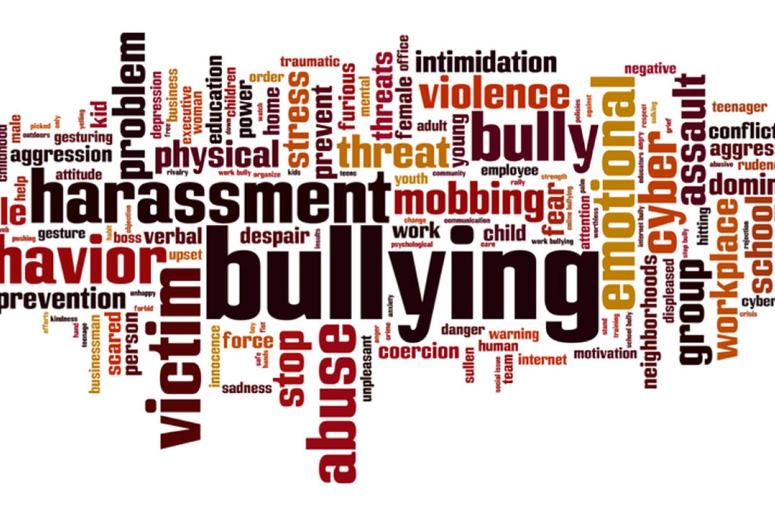 a word cloud illustration focusing on work place behavioral issues