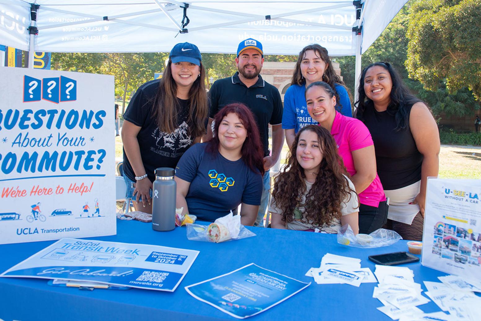 UCLA staff at the sustainable transportation month booth