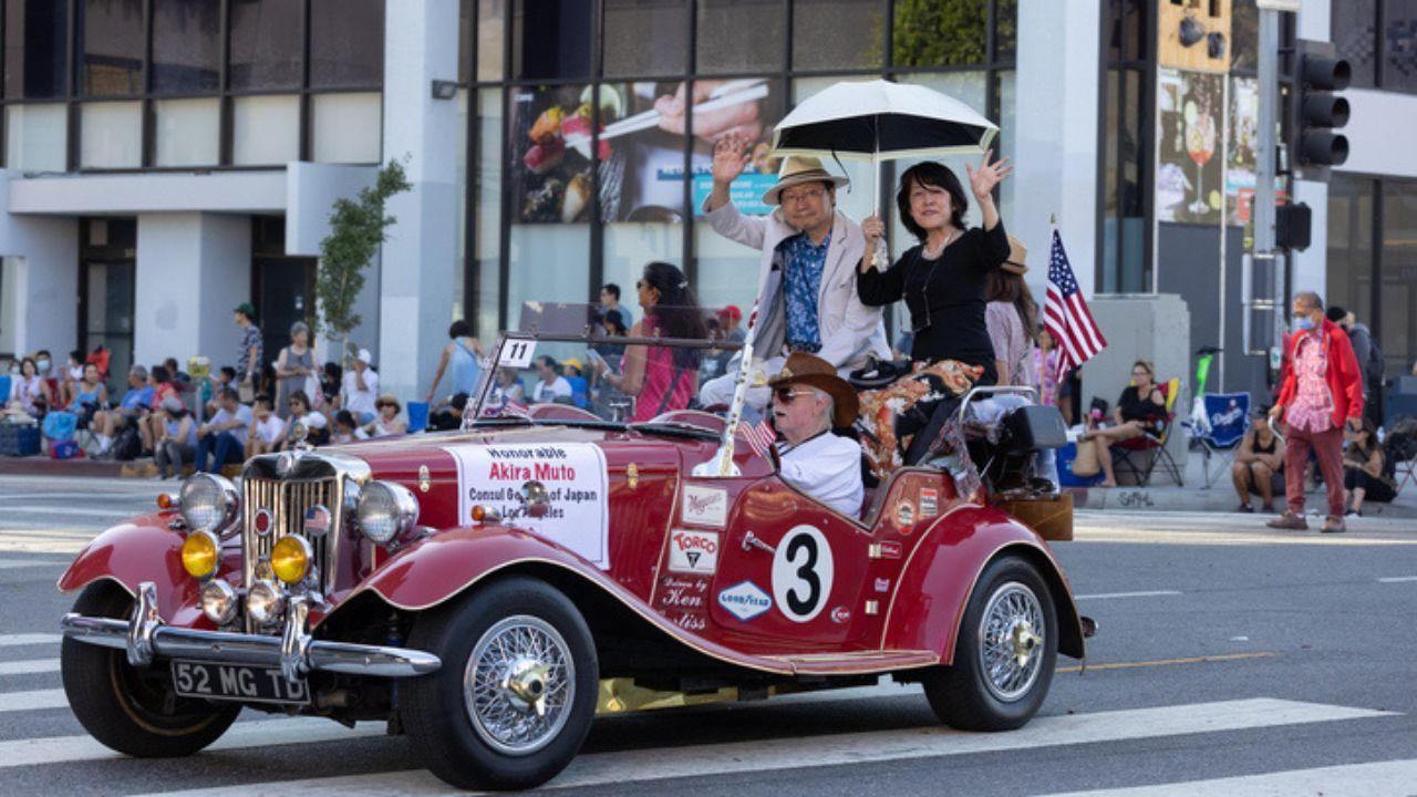 Antique car featured at the Los Angeles Japanese American Festival.