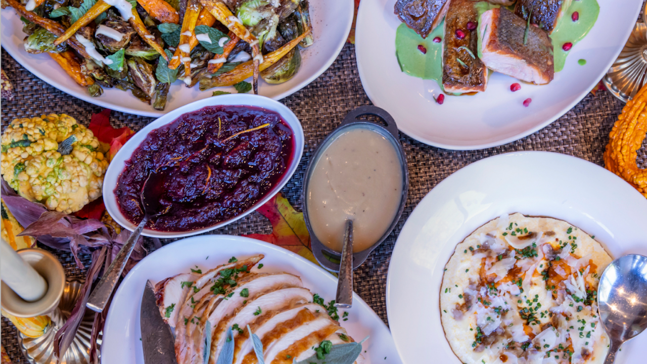A beautiful meal filling a table
