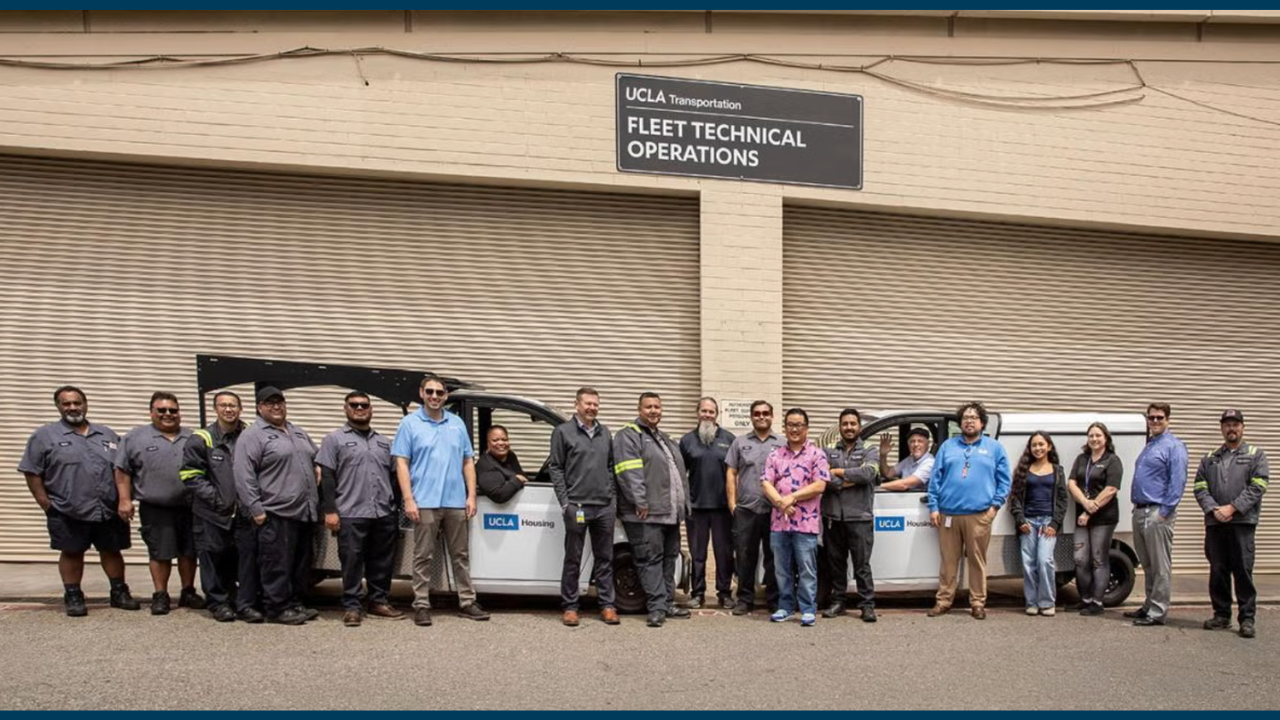 Group photo of UCLA fleet, named home No. 1 university fleet in U.S.