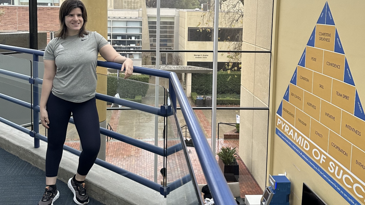 Sasha Karlin in the John Wooden Center