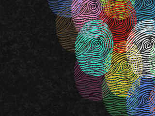 A group of colorful fingerprints